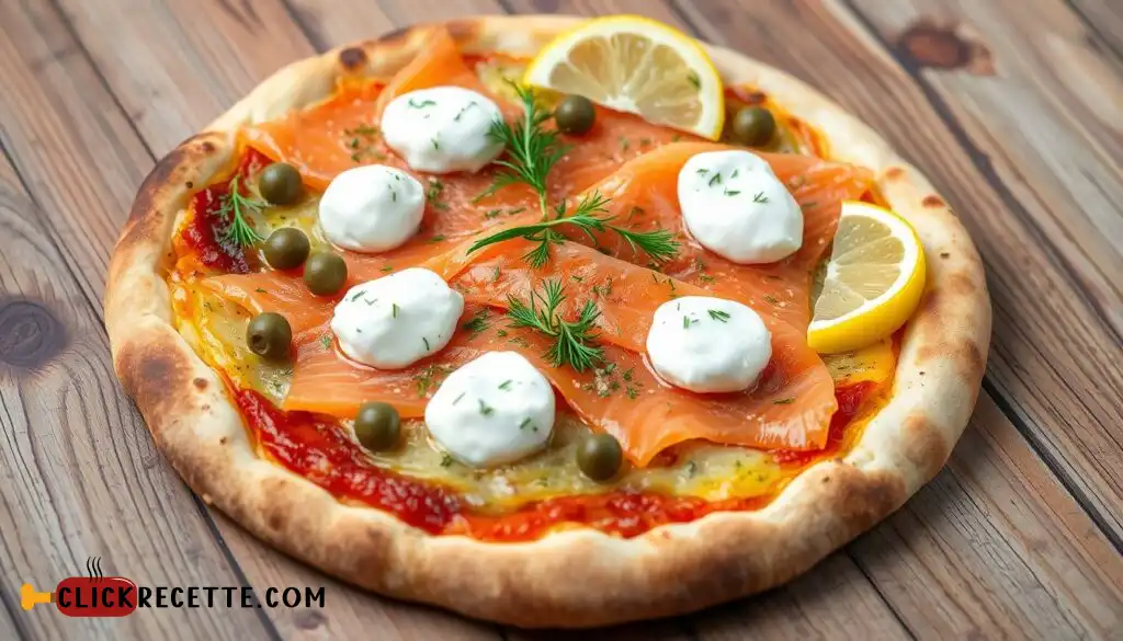 pizza saumon fromage