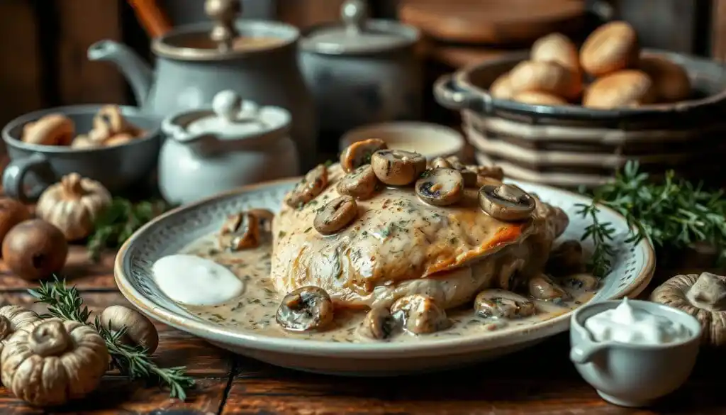 recette-poulet-creme-champignons-facile