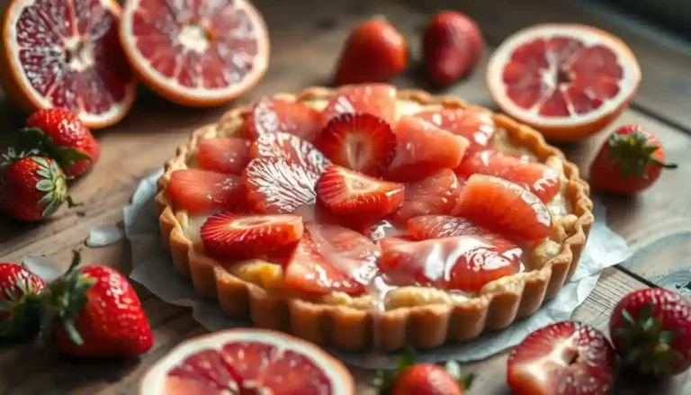 Tarte fraise pamplemousse sans gluten